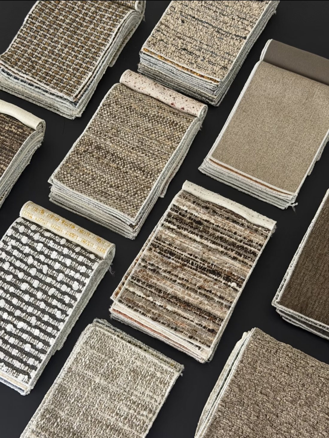 Stacked woven fabric samples